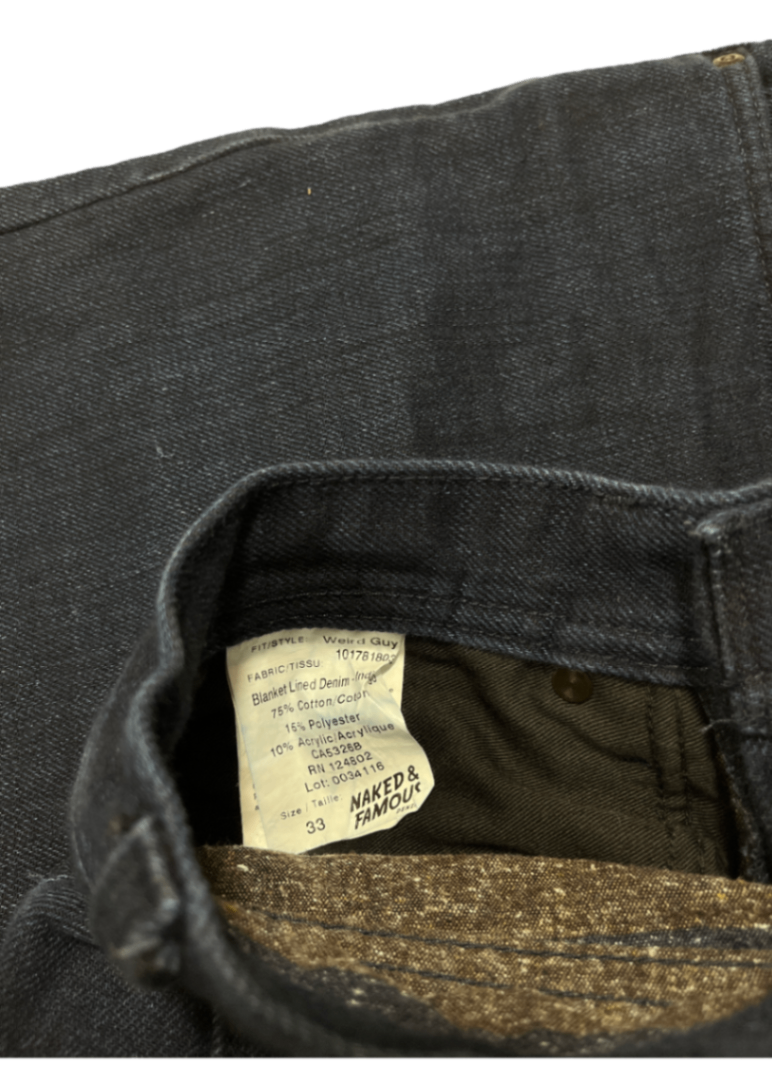Weird Guy Indigo Blanket Lined Jean / Size 33
