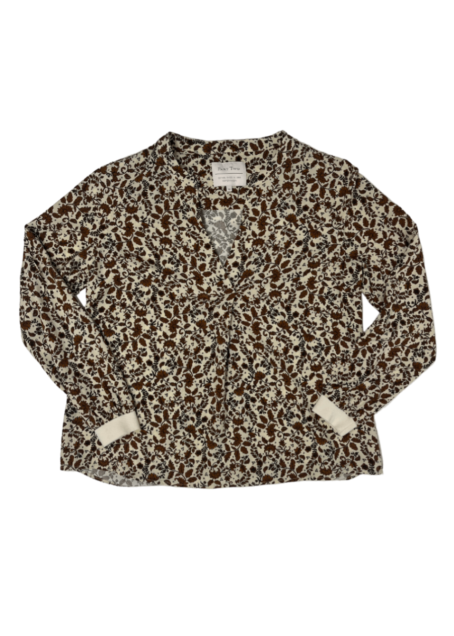 Tonnie Beige/Brown Floral Blouse / Size 6