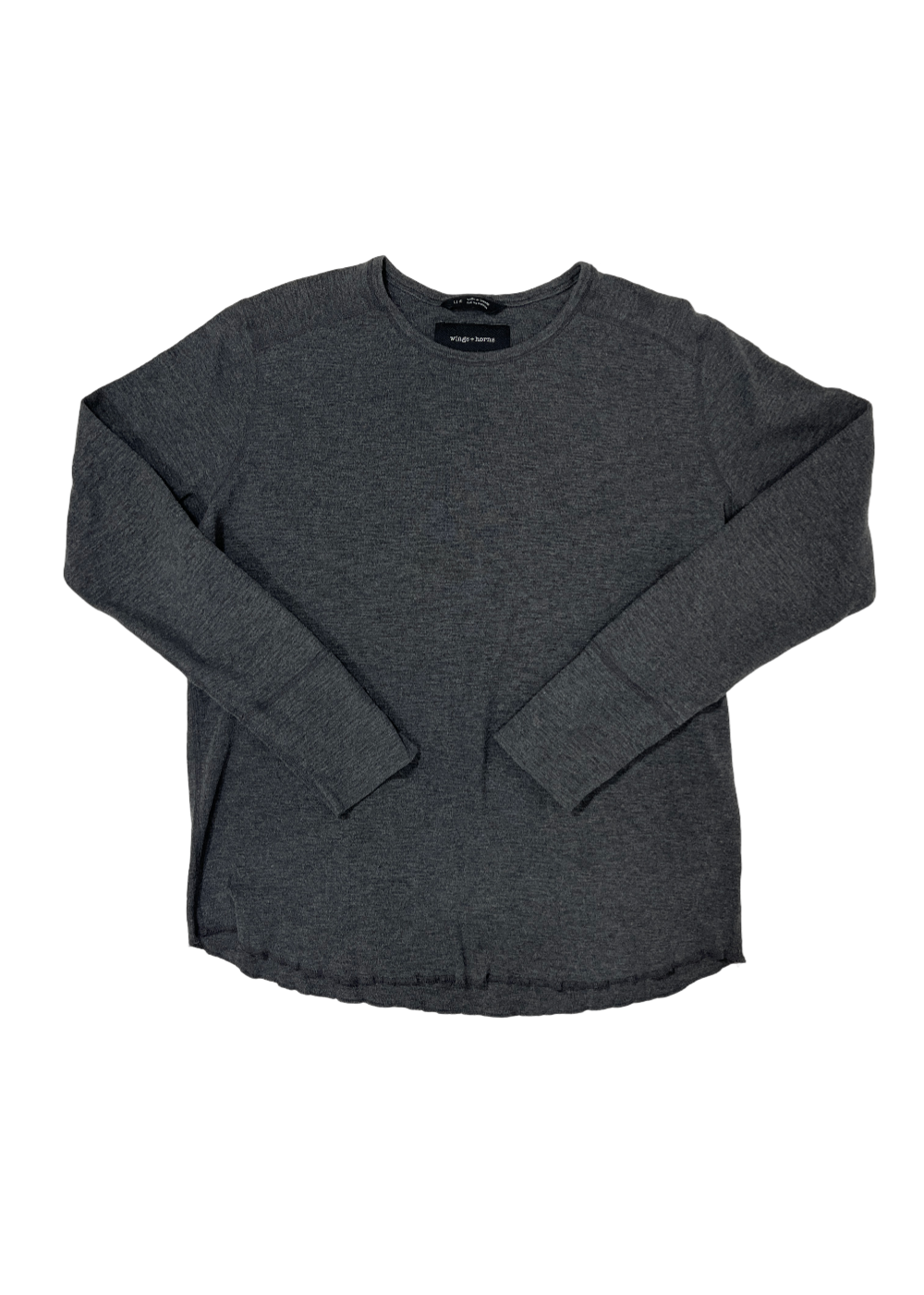 Long Sleeve Slub T-Shirt Charcoal Grey / Size L