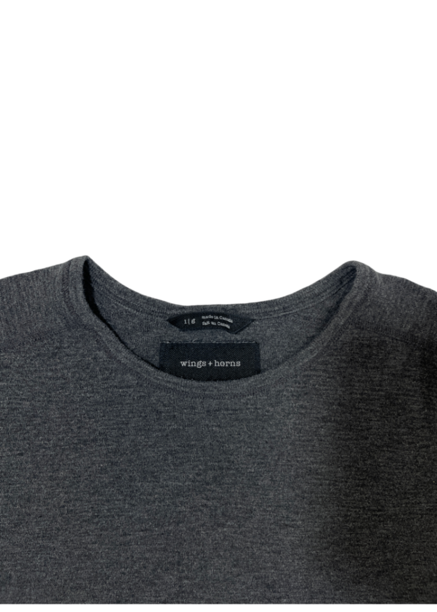 Long Sleeve Slub T-Shirt Charcoal Grey / Size L