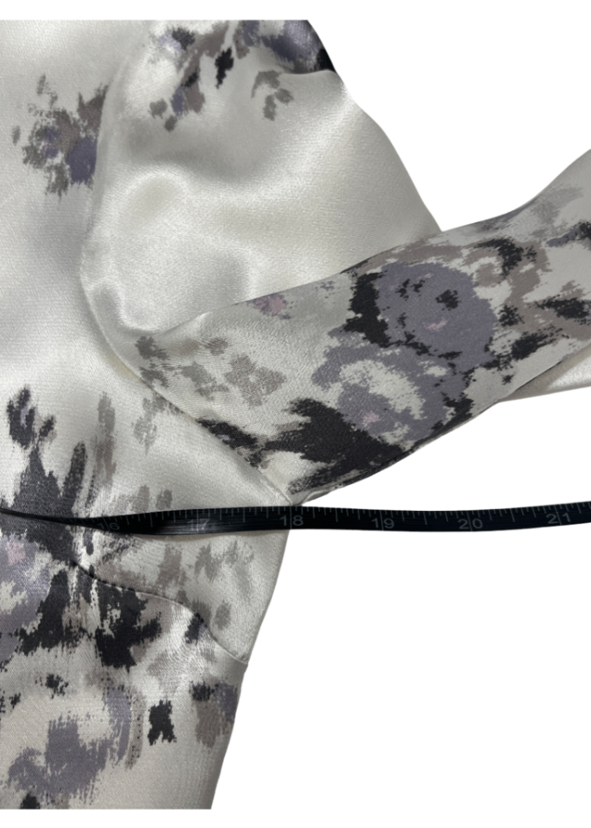 White Satin Zip Front Maxi Dress / Size 36