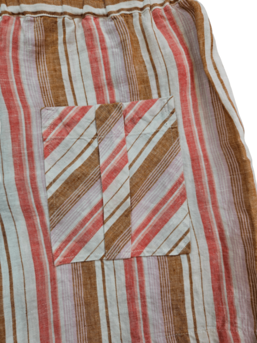 Diradine Stripe Linen Shorts / Size M