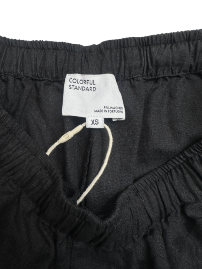 Organic Linen Shorts Deep Black / Size XS
