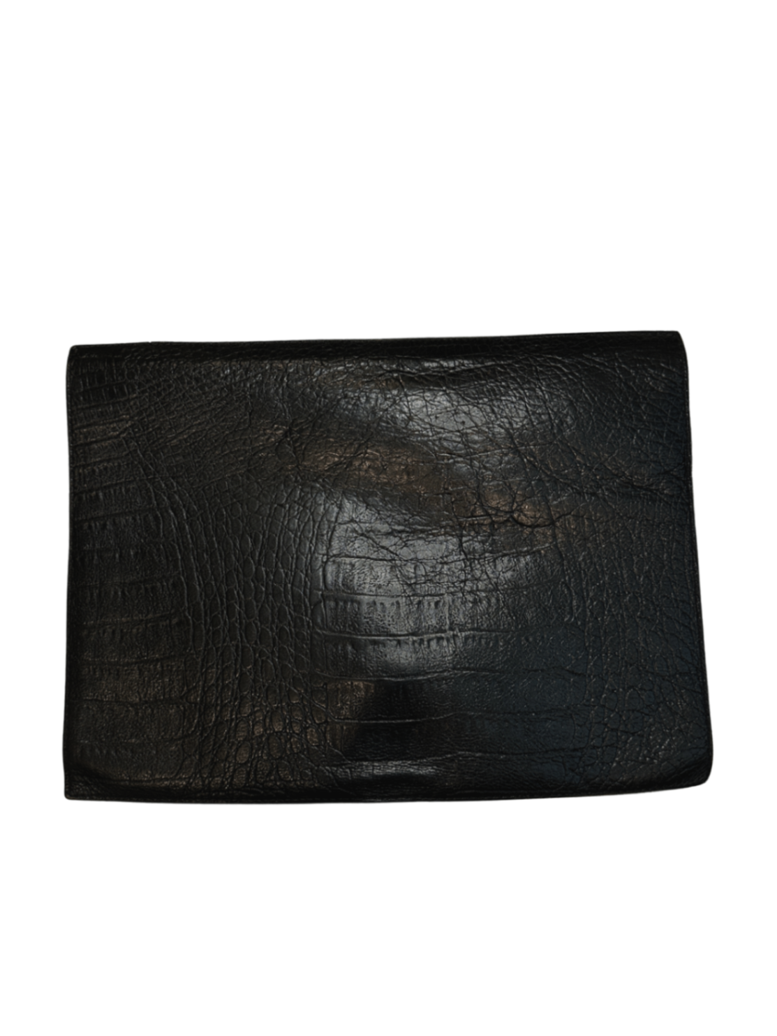 Vintage Croc Leather Envelope Clutch / 17in