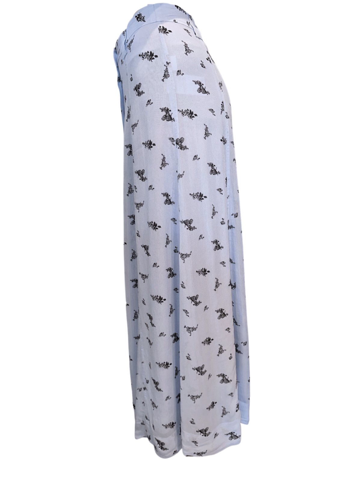 Printed Georgette Midi Skirt Blue Floral / Size 32
