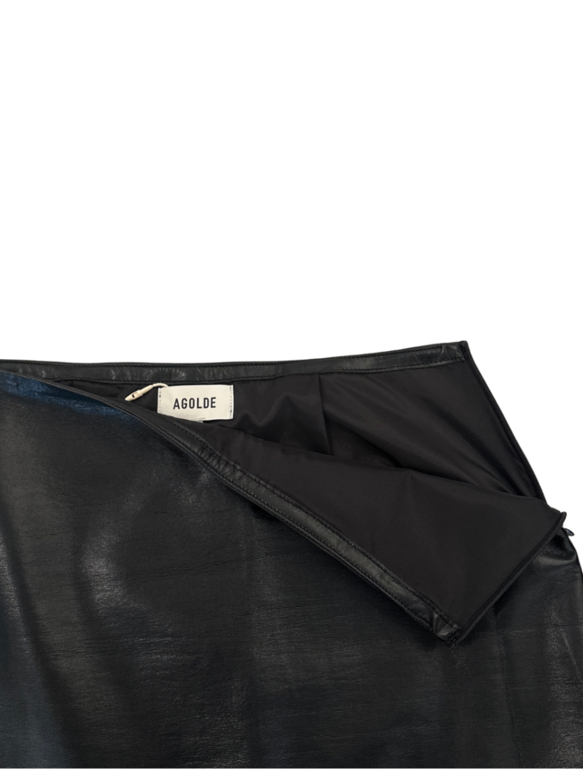 Agda Recycled Leather Mini Skirt Detox / Size 27