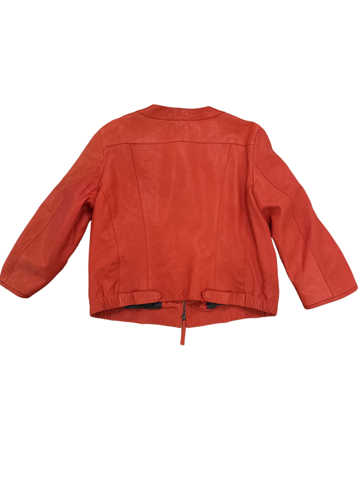 Embossed Lamb Nappa Leather Jacket / Size 12
