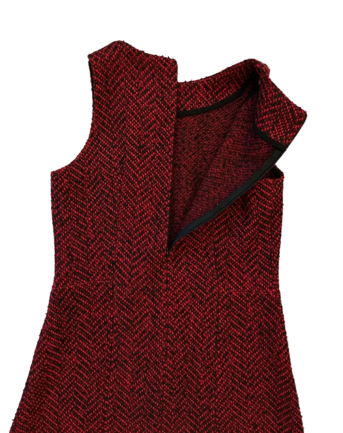 Red Tweed Dress / Size 36