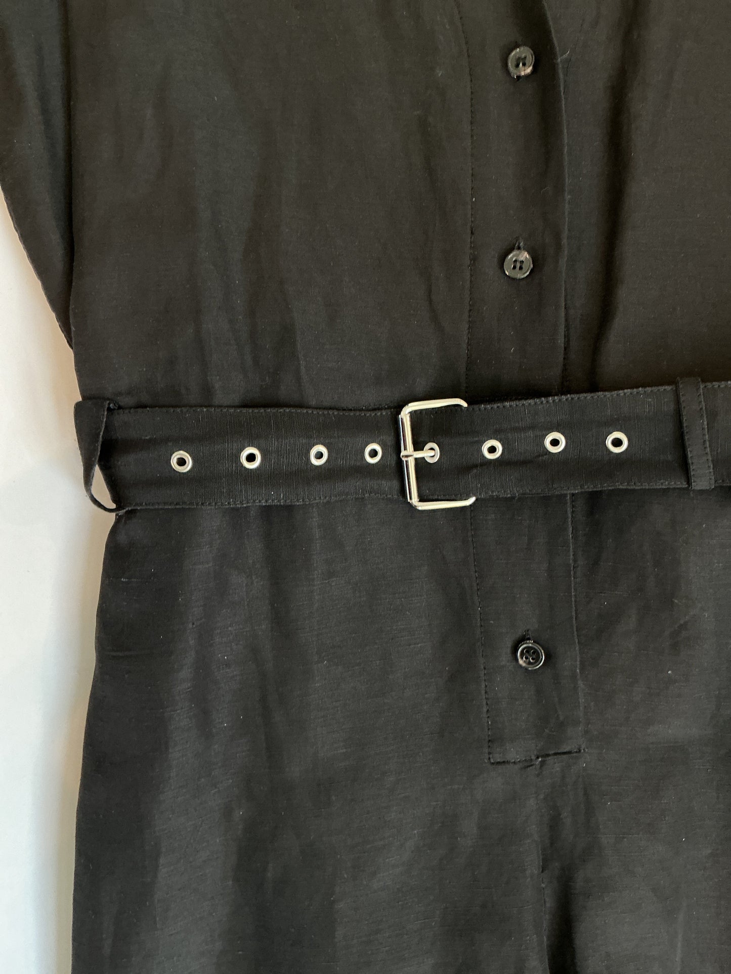 Relaxed Linen Belted Jumpsuit / Size 8