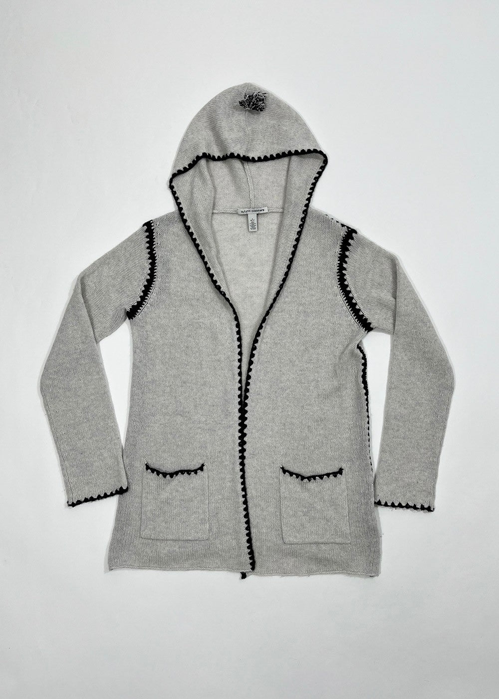 Hooded Cashmere Open Cardigan / Size S