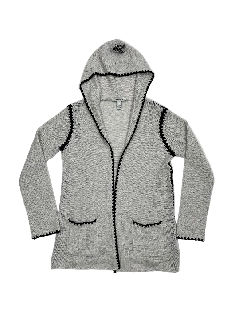 Hooded Cashmere Open Cardigan / Size S