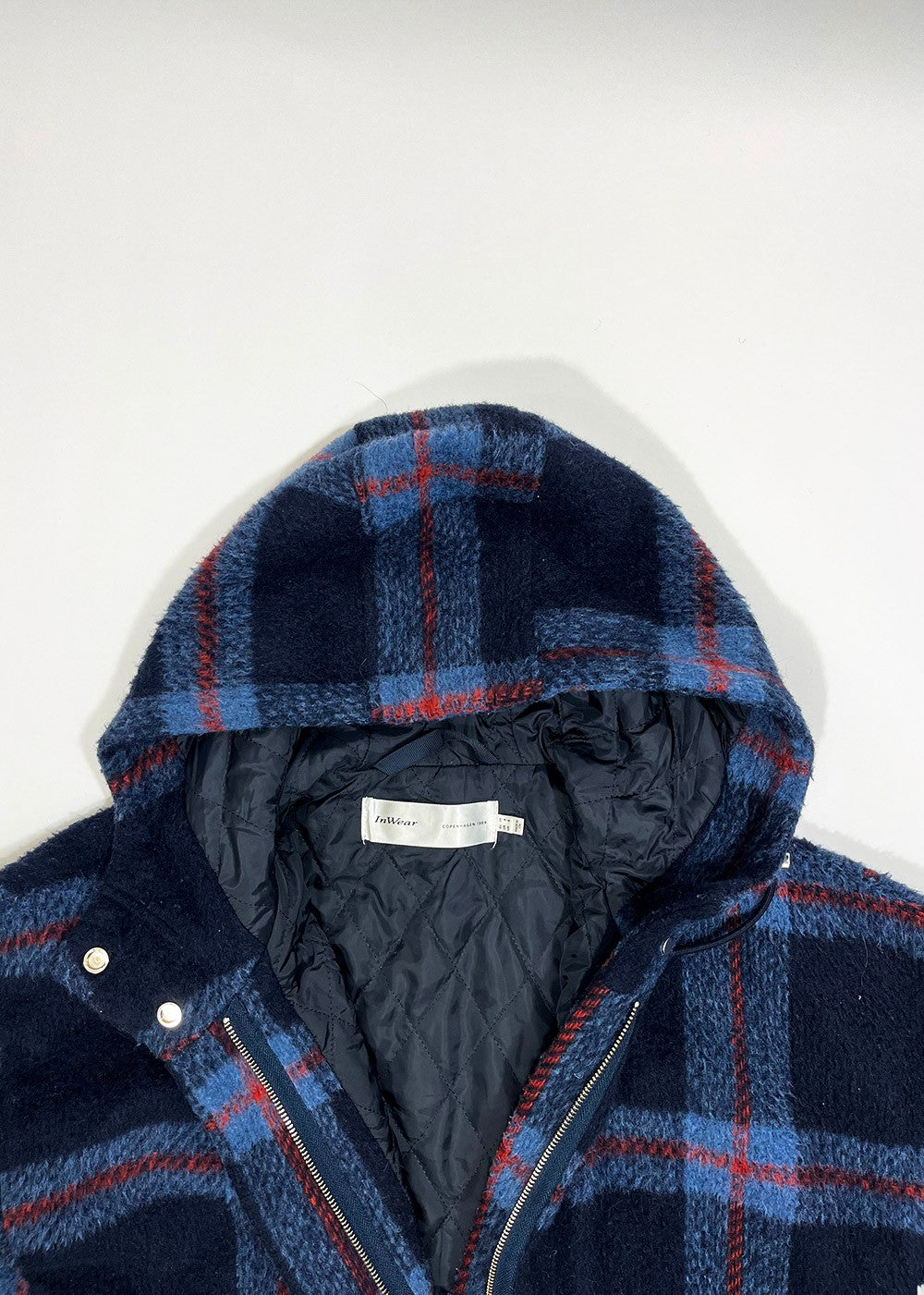 'Hanalee' Checked Wool Coat / Size 34