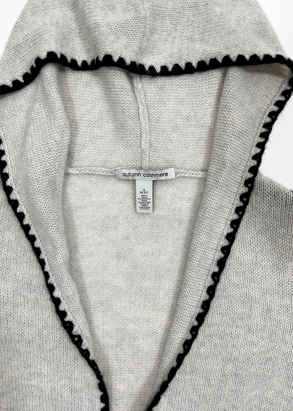 Hooded Cashmere Open Cardigan / Size S