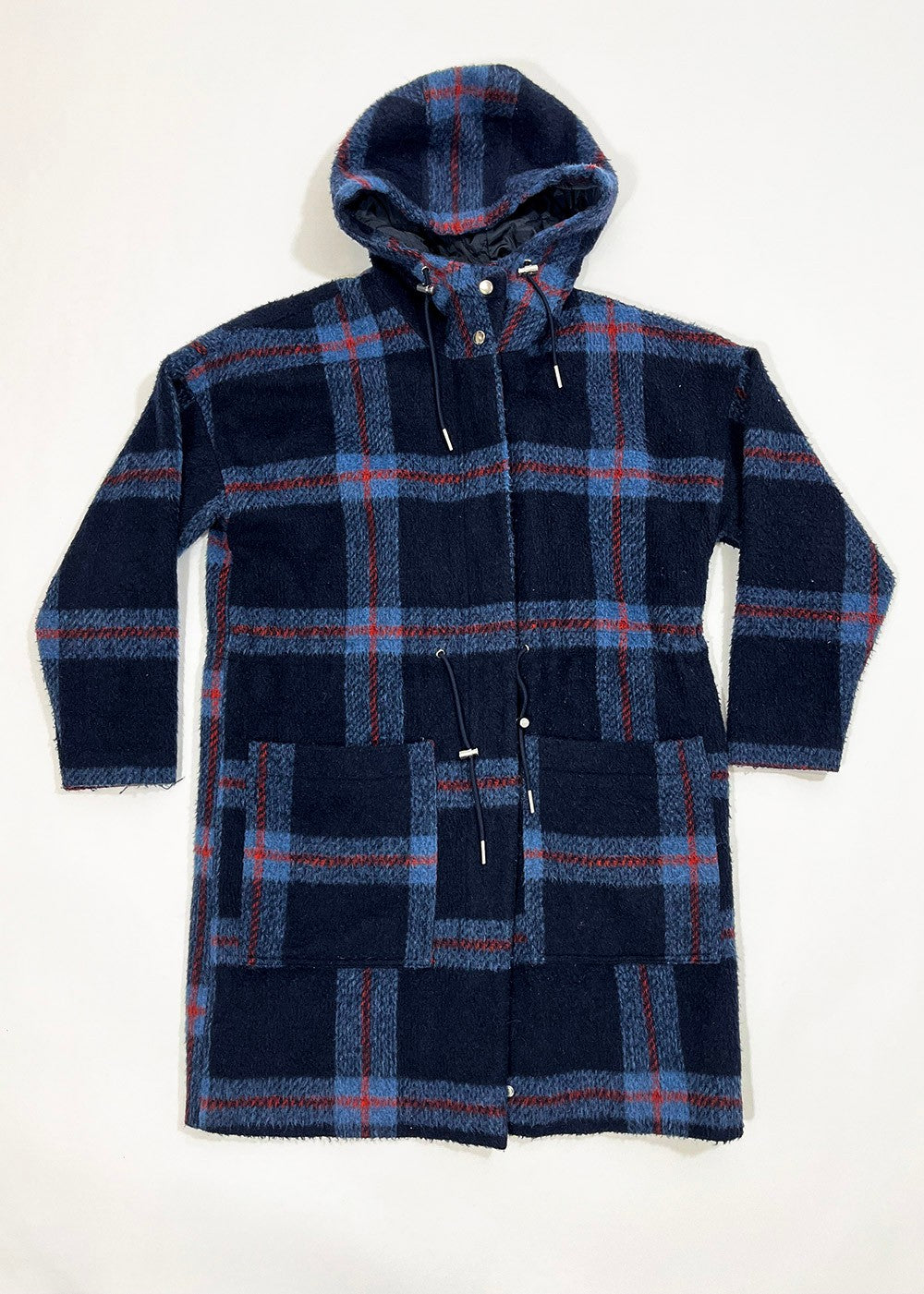 'Hanalee' Checked Wool Coat / Size 34