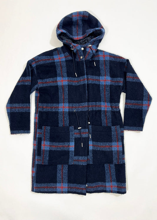 'Hanalee' Checked Wool Coat / Size 34