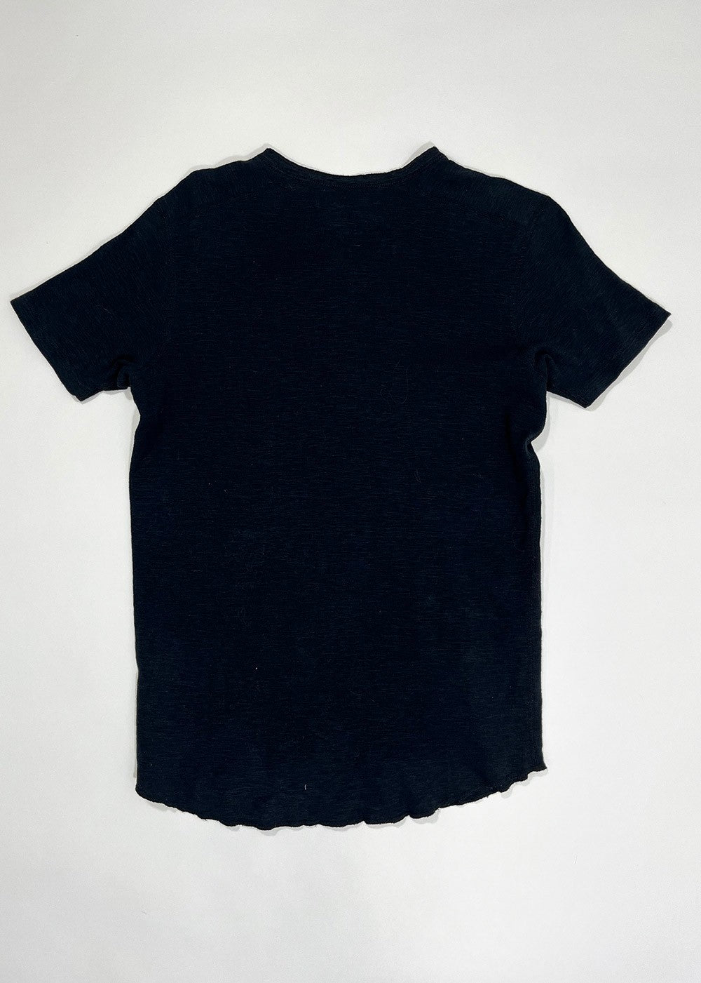 Slub Henley T-Shirt Black / Size S