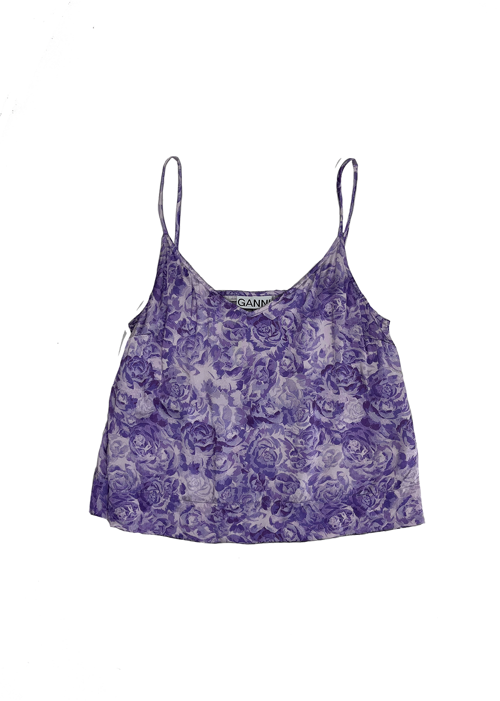 Satin Floral Print Cami Top Purple/White / Size 6