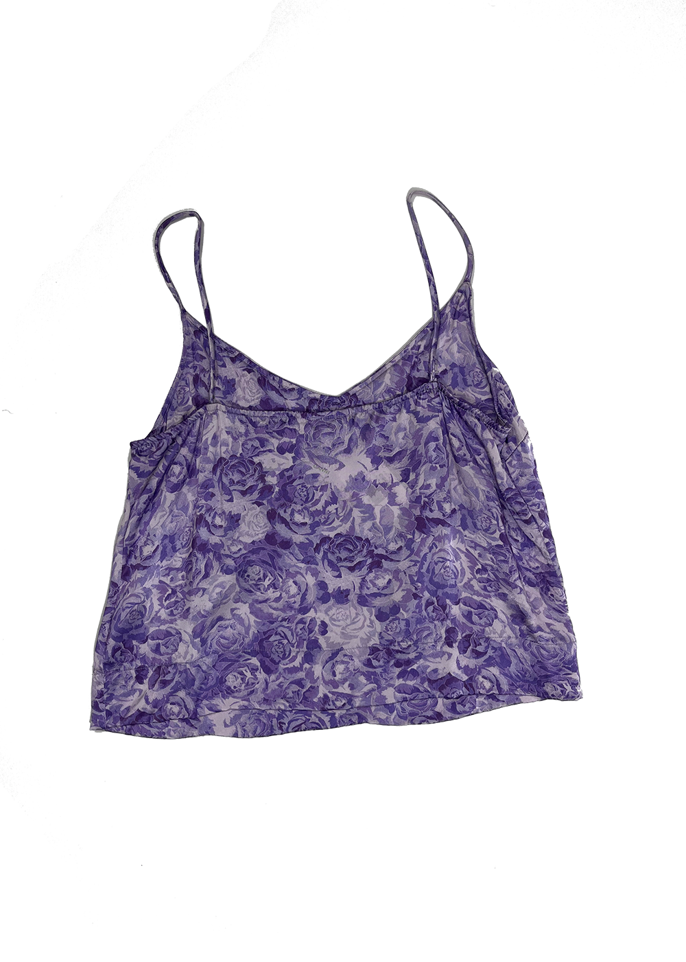 Satin Floral Print Cami Top Purple/White / Size 6