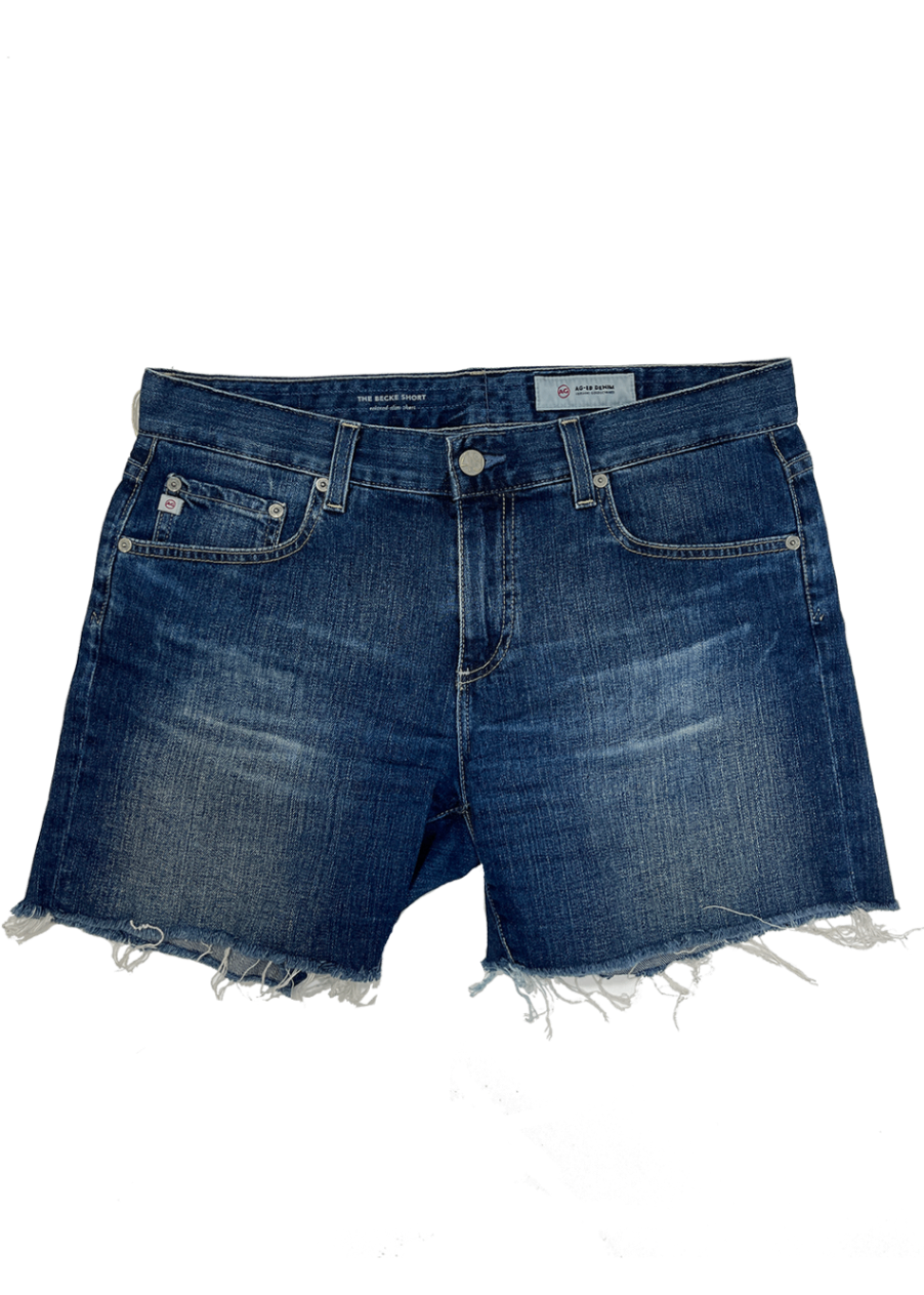 Becke Relaxed Cut-Off Denim Short / Size 28