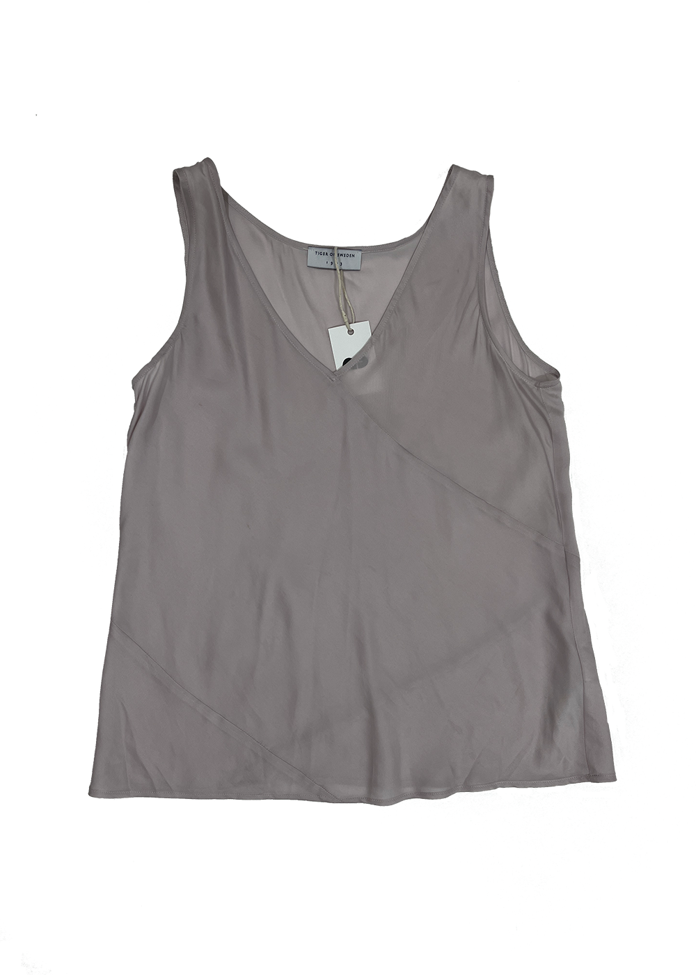 Satin V-Neck Top Pink / Size 38