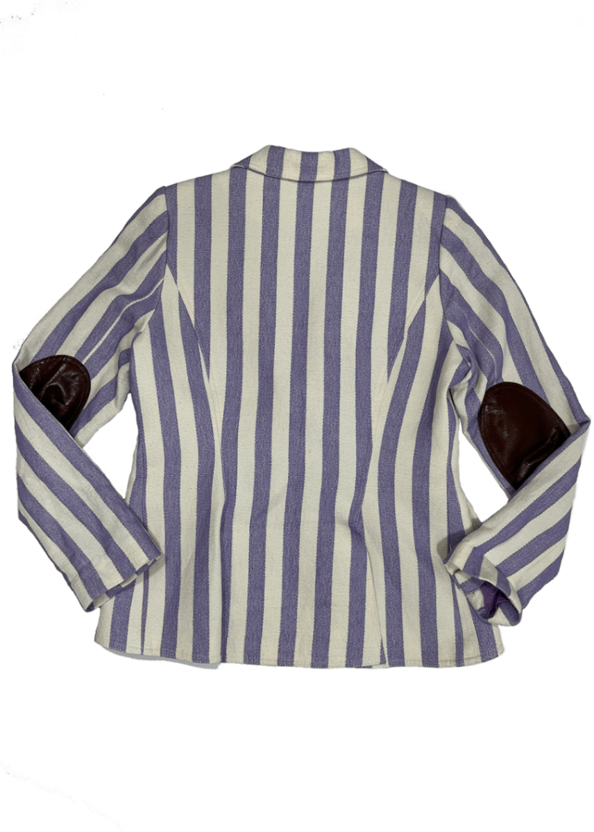 White/Purple Stripe Blazer / Size 14