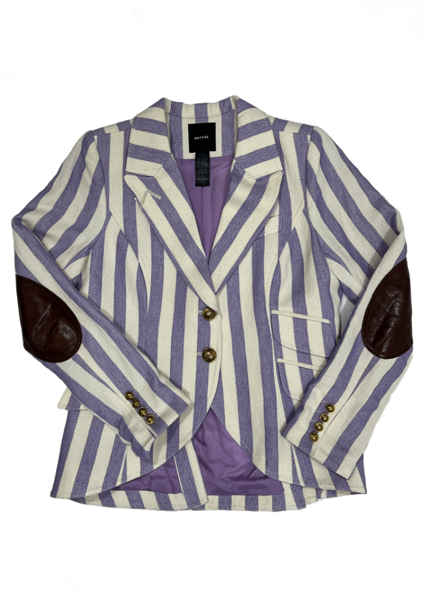 White/Purple Stripe Blazer / Size 14