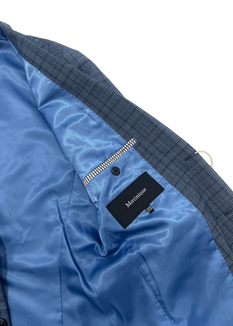 'George' Blue Check Blazer / Size 38