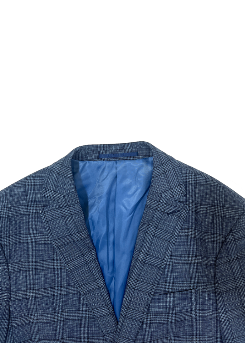 'George' Blue Check Blazer / Size 38