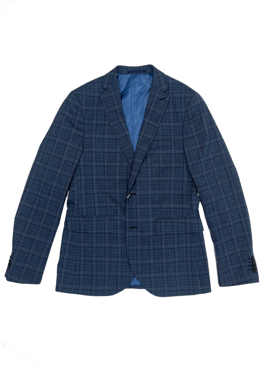'George' Blue Check Blazer / Size 38