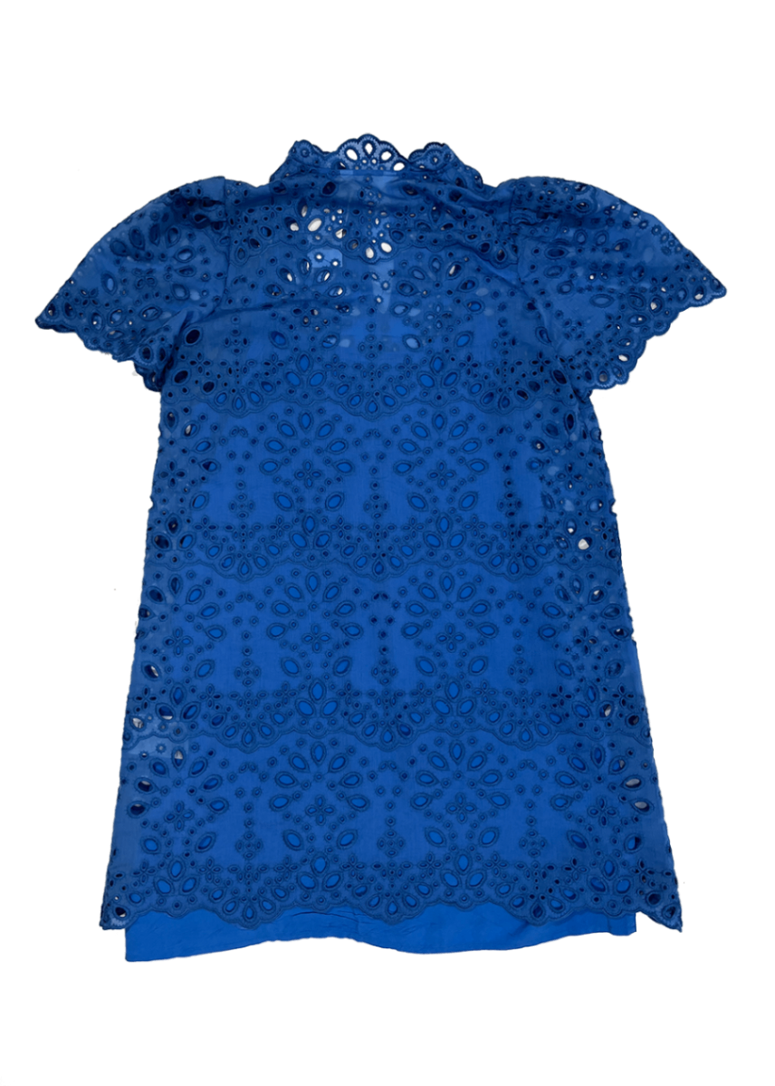 Blue Eyelet Dress / Size 38