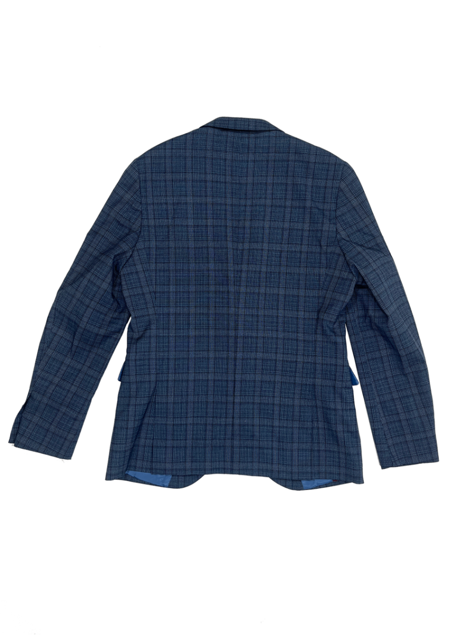 'George' Blue Check Blazer / Size 38