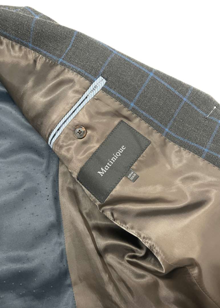 'George' Grey Check Blazer / Size 48
