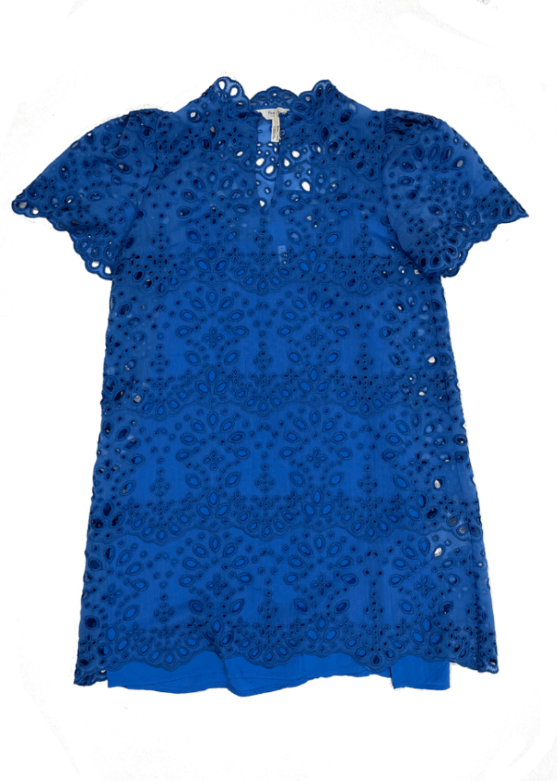 Blue Eyelet Dress / Size 38