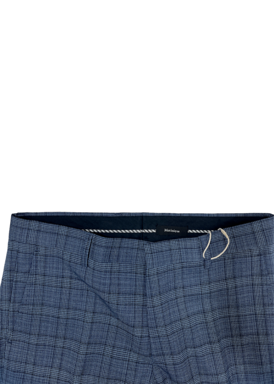 'Las' Blue Check Suit Pant / Size 32