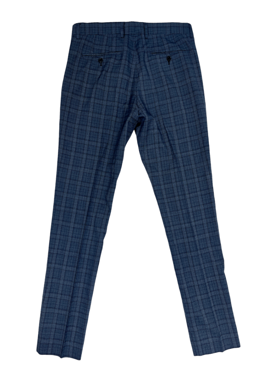 'Las' Blue Check Suit Pant / Size 32