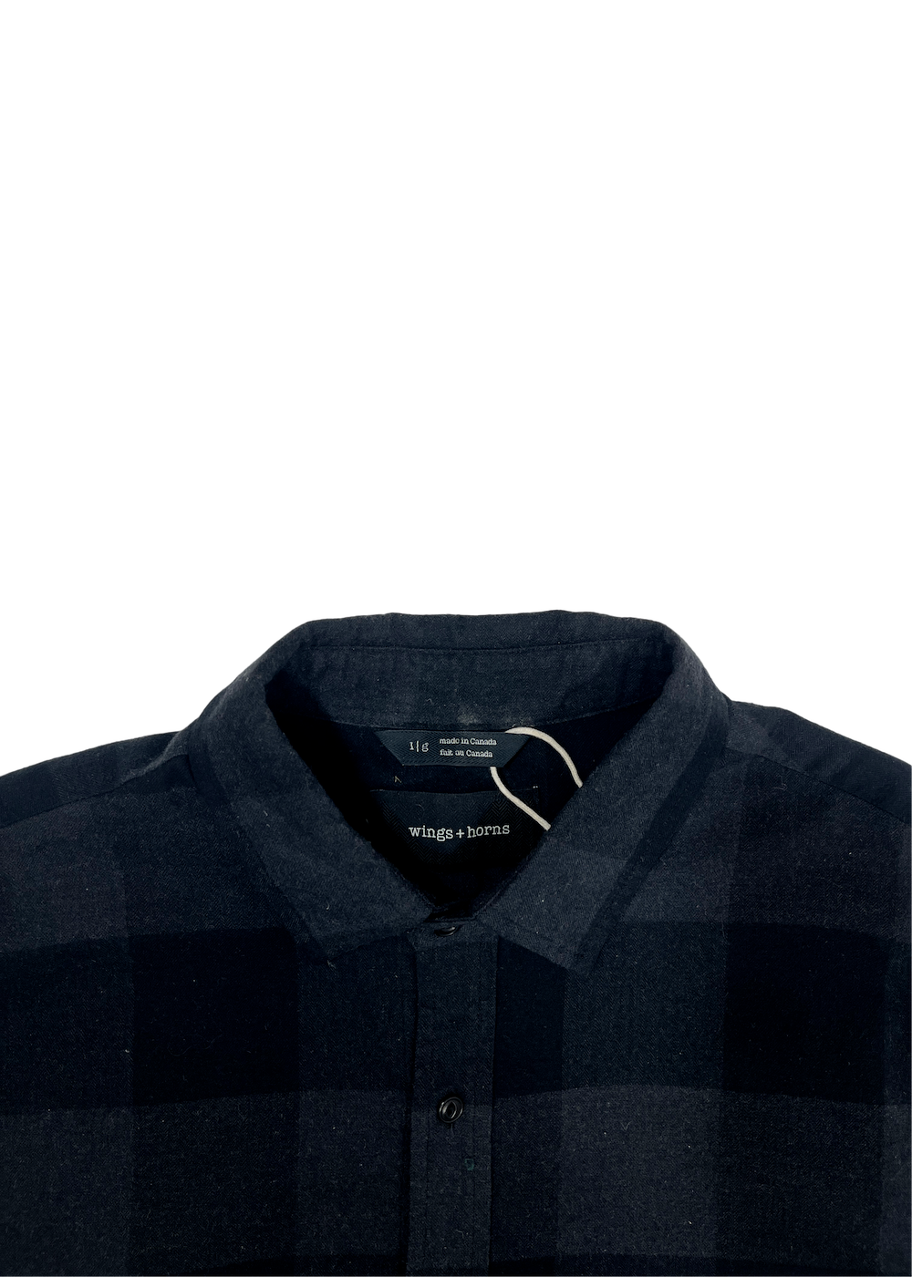 Plaid Flannel Black Button Up / Size L