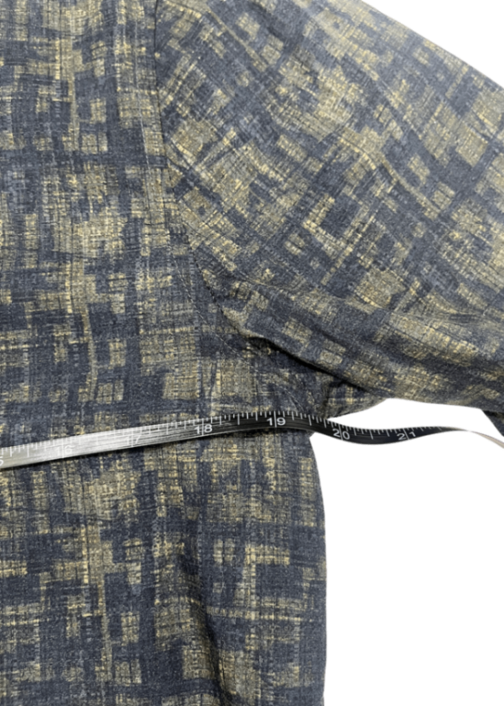 Long Sleeve Dark Green Pattern Dress Shirt / Size M