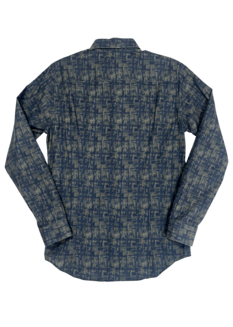 Long Sleeve Dark Green Pattern Dress Shirt / Size M