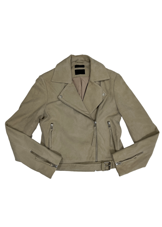 Suede Moto Jacket Beige / Size S