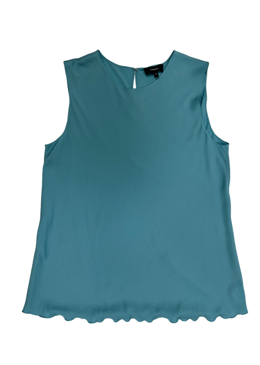 Sleeveless Silk Top Blue / Size M