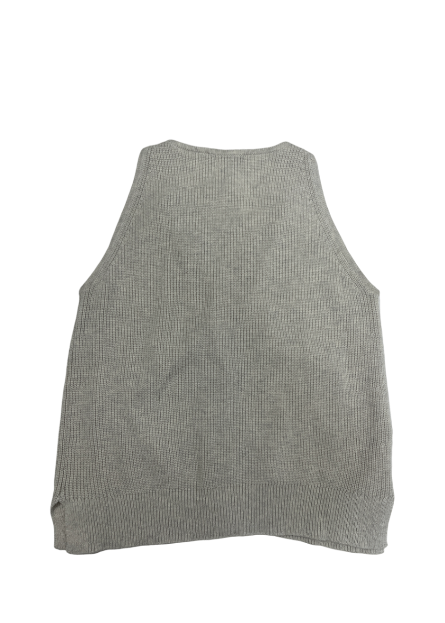 Button Front Cotton Tank Top Grey / Size M