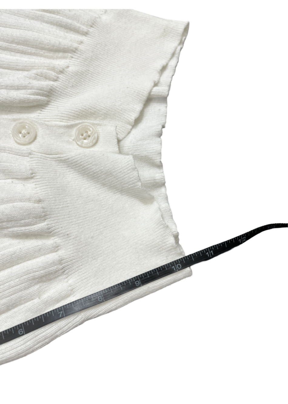 Cotton Ribbed Cardigan Sweater / Size S