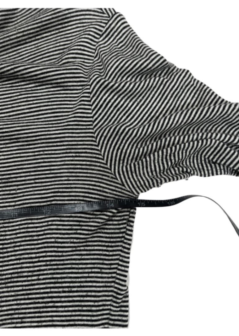 Black/White Striped Turtleneck T-Shirt / Size S