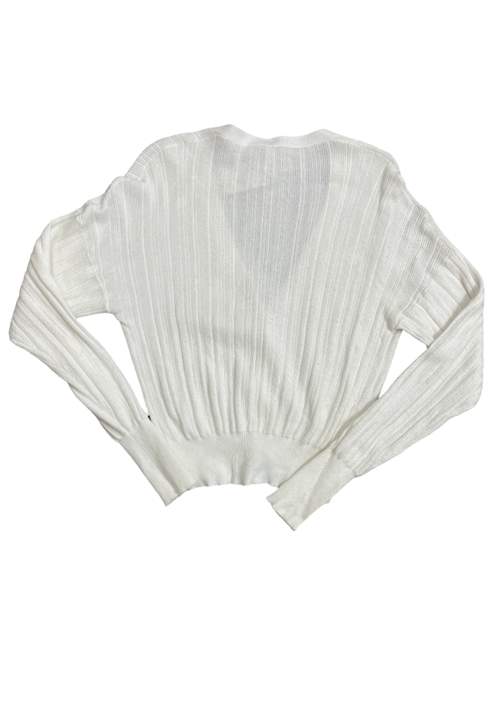 Cotton Ribbed Cardigan Sweater / Size S