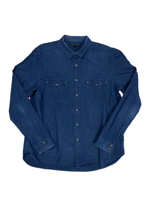 Printed Denim Shirt / Size XL