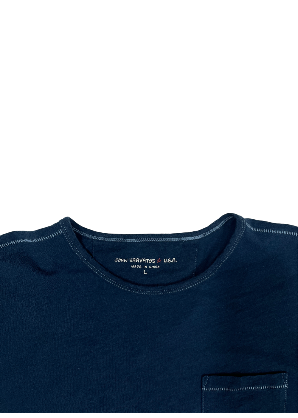 Long Sleeve Whipstitch T-Shirt Navy / Size L