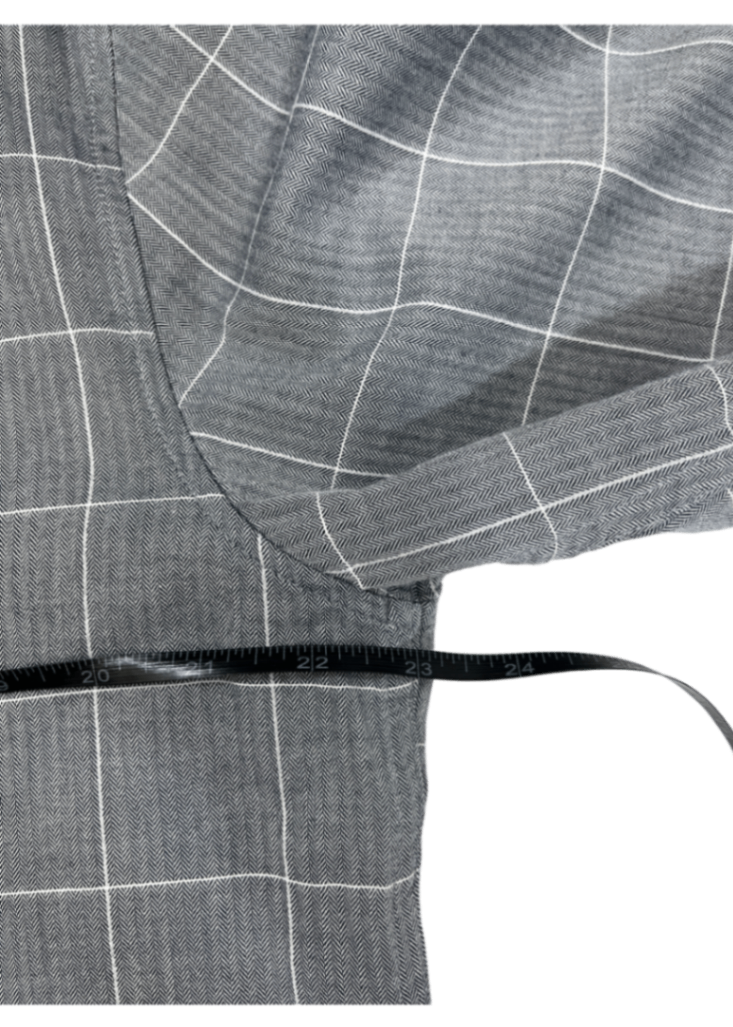 Grey Herringbone Windowpane Shirt / Size XL