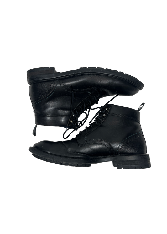 Black Lug Sole Leather Boot / Size 10