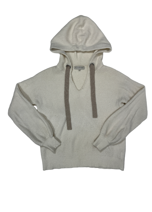 Ribbed Pullover Hooded Sweater Ivory / Size S