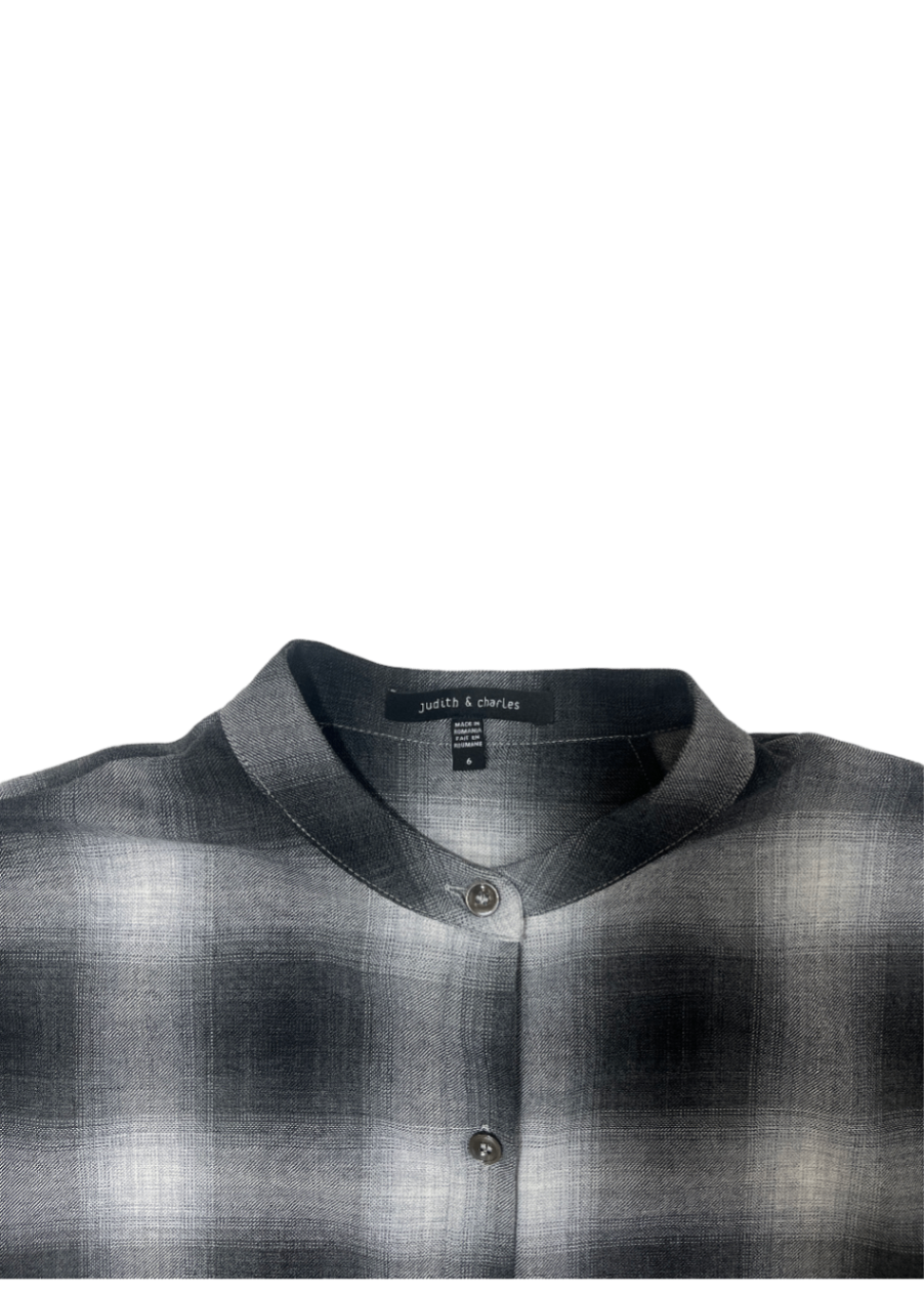Grey Plaid Blouse / Size 6